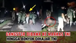 ANGGOTA GANGST3R DIHAJAR TNI DEPAN MARKAS