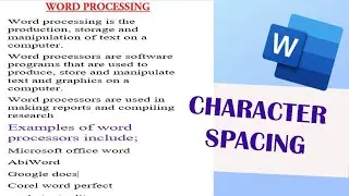 character spacing in microsoft office word