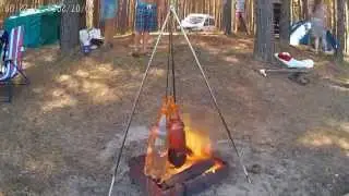 Закипятили воду в пластиковой бутылке