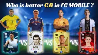 89 Lucio vs 89 Blanc vs 89 Van dijk vs 89 Schlotterback review in ea fc mobile | Who is best CB ?