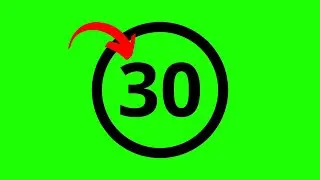 The Most Simplest 30 Seconds Green Screen Countdown Timer - No sound (Black Version)
