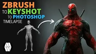 ZBrush to Keyshot to Photoshop Timelapse - 'DeadPool X Venom'
