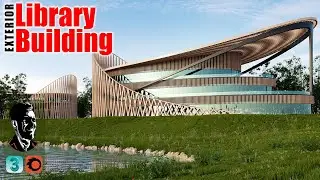 Library Building - Exterior Tutorial - 3Ds Max Corona Renderer - Photorealistic Render