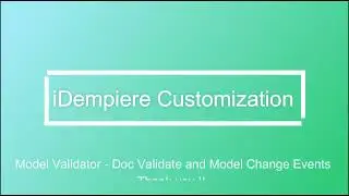 Model Validator in iDempiere, DocValidate and Model Change Event | iDempiere ERP | OSGI Plugins