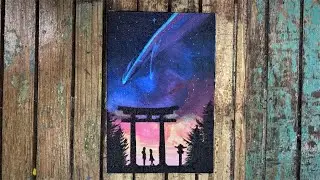 Your Name (Kimi No Wa) Acrylic painting