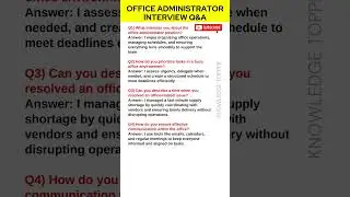 Office Administrator Interview Questions and Answers | Office Admin Job Interview Questions