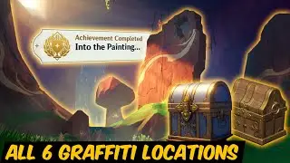 All 6 Graffiti Locations Into The Painting Hidden Achievement | Genshin Impact 5.0 Natlan
