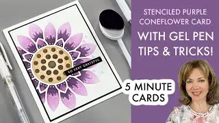 Purple Coneflower with Gel Pen Tips and Tricks