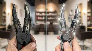 Чистка горячих щипцов от кератина и нагара.