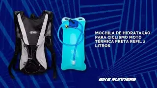 Mochila de Hidratação Para Ciclismo Moto Térmica Preta Refil 2 Litros