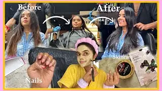 Self Care/ Glow up for Birthday✨🎂 | HAIRCUT & HAIRCOLOUR😱😍 |  J vlog