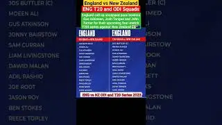 England T20 and ODI Squads against New Zealand 