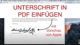 Unterschrift / Signatur in PDF Dokument einfügen mit "Vorschau" von Apple Mac-Tutorial