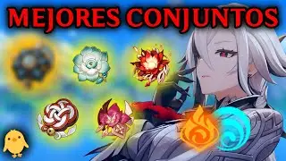 🔥 10 MEJORES SETS de ARLECCHINO! / Genshin! / 🐤!