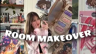 ПЕРЕДЕЛКА КОМНАТЫ⭐️🎀 : PINK aesthetic, книжная ПЕРЕСТАНОВКА, УБОРКА, много открыток, АРТ-МАРКЕТЫ