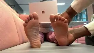 [Part 8] Egyptian 24 y.o Med Student at Public Library | Candid Feet & Soles | Public Foot Massager