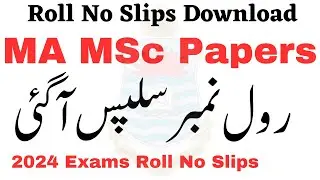 MA MSc Exams 2024 Roll No Slips Upload | MA Roll No Slips 2024 | MSc Roll No Slips 2024