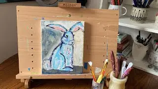 Rabbit Acrylic Painting Time Lapse - Brushes & Palette Knife