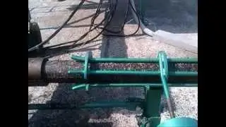 Mechanical briquette press BRONTO PB-500 / Пресс ударный BRONTO РВ-500 .wmv