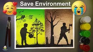 Environment Day 2025 Drawing Very Very Easy and Beautiful with Poster Color