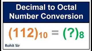 Decimal to Octal  Conversion In Hindi | How to Convert Decimal to Octal  By Rohit shanu