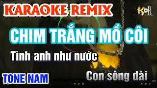 Karaoke Chim Trắng Mồ Côi Remix - Tone Nam | Tình anh như nước con sông dài