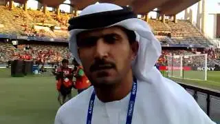 Emirati commenting about the FIFA club champ in Abu dhabi