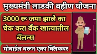 Mukhyamantri Ladaki bahin yojna 3000 rs credited check Bank balance | How to check bank balance IPPB