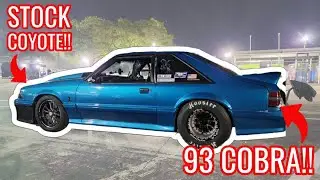 My Fastest Pass EVER! Big Turbo Coyote Foxbody! (Stock Engine!)