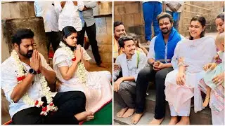 Manchu Manoj with Wife Bhuma mounika Reddy visited Eguva Ahobilam Temple |  Celebrity Arrives