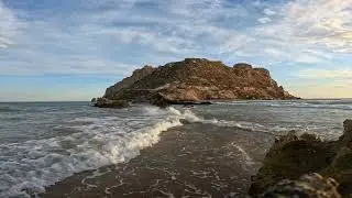 With gopro 12 and test slow motion, a place where two seas fight. 4k ultra HD.