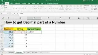 EXCEL: How to get Decimal Part of a number in excel