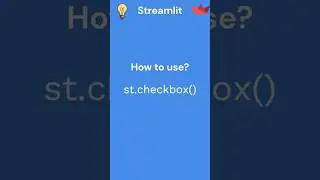 How to use streamlit checkbox