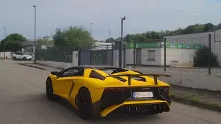 lamborghini aventador SV sends it leaving car meet!!!