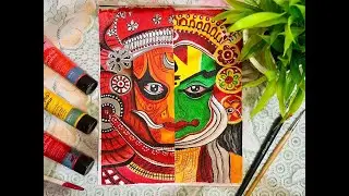 KANTARA INSPIRED DRAWING🎭 Easy step for acrylic painting#kantara #drawing