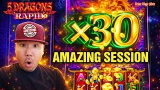 I got the BIG X30 Multiplier on 5 Dragons Rapid.