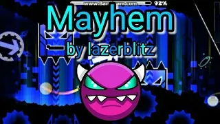 Geometry dash - Mayhem by lazerblitz (medium demon) 100% (3 coins) #43 !!!