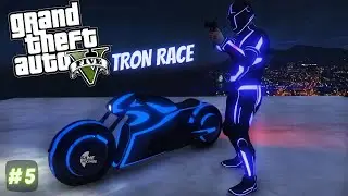 GTA V Online Most Creative Tron Bike Stunt Race Ever #5