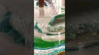 Fluid Art Fun!  Pouring a Clear Coat