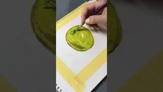 Как нарисовать яблоко акриловыми красками