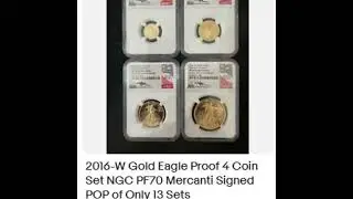 2016-W Gold Eagle Proof 4 Coin Set NGC PF70 Mercanti Signed POP of Only 13 Sets