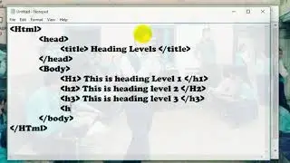 Example of Heading Tag of HTML in Nepali by NP Rijal