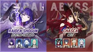 C1 Raiden Shogun Electro-Charged & C0 Chasca Melt | Spiral Abyss 5.8 | Genshin Impact
