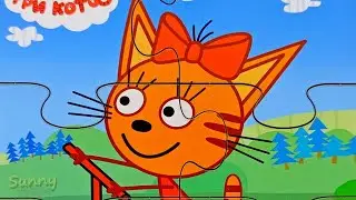 Карамелька катается на Самокате - Пазл для детей и малышей ТРИ КОТА | Sunny Yellow