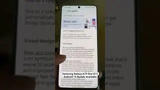 Samsung Galaxy A73 Android 13 One UI 5 Update