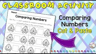 Comparing Numbers Cut and Paste Winter Activity- 1.NBT.3 | Winter Printables