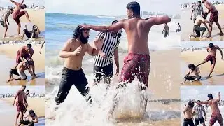 Marina beach Chennai wrestling | Saket VS Prince  || #hwe #hwewrestling #marinabeach #beach