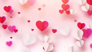 Romantic background with flat hearts Loop Animation video | Free Version Footage