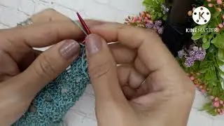 Ажурный узор спицами.