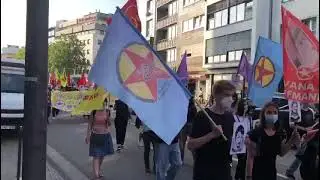 Suruç Katliamı’nın 6. Yıldönümünde  Köln'de miting-yürüyüş